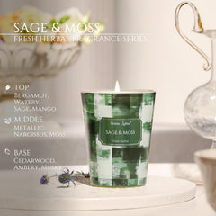 Aromatherapy profile: sage top notes with moss heart and vetiver base