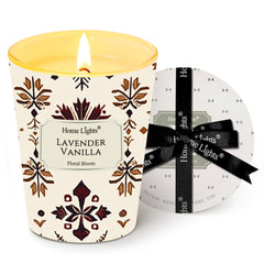 HomeLights Lavender Vanilla soy wax candle in a reusable jar