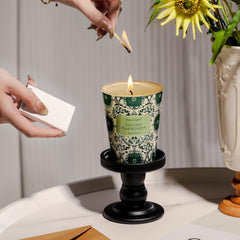 Ambient shot with soft lighting highlighting the candle