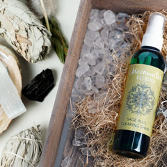 Home meditation space with White Sage Smudge Spray