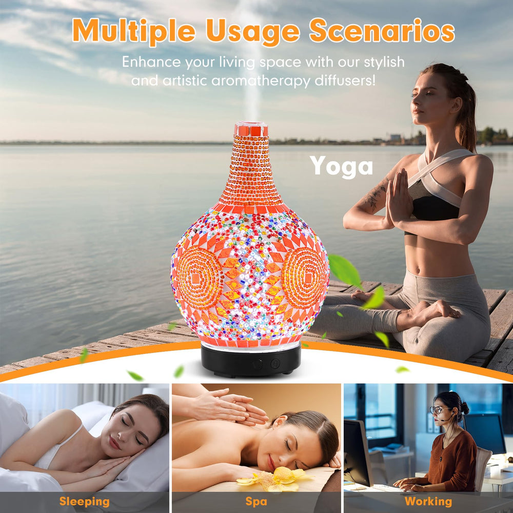 Home office diffuser in a modern workspace with mosaic glass