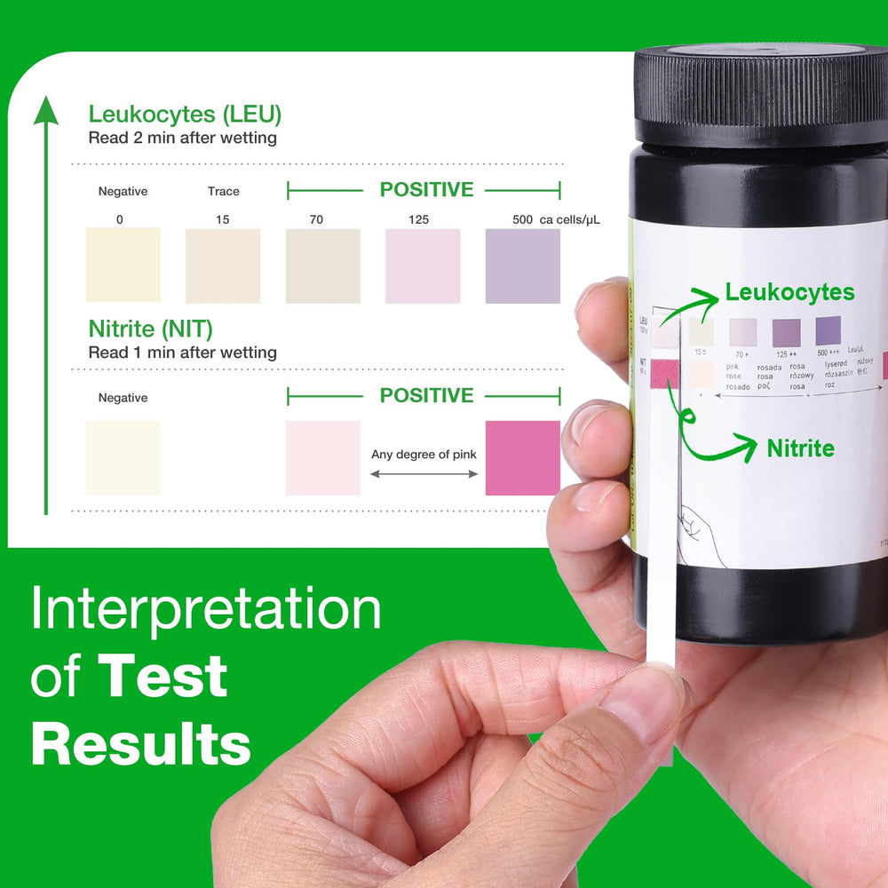 Man using at-home UTI test strips