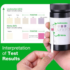 Man using at-home UTI test strips