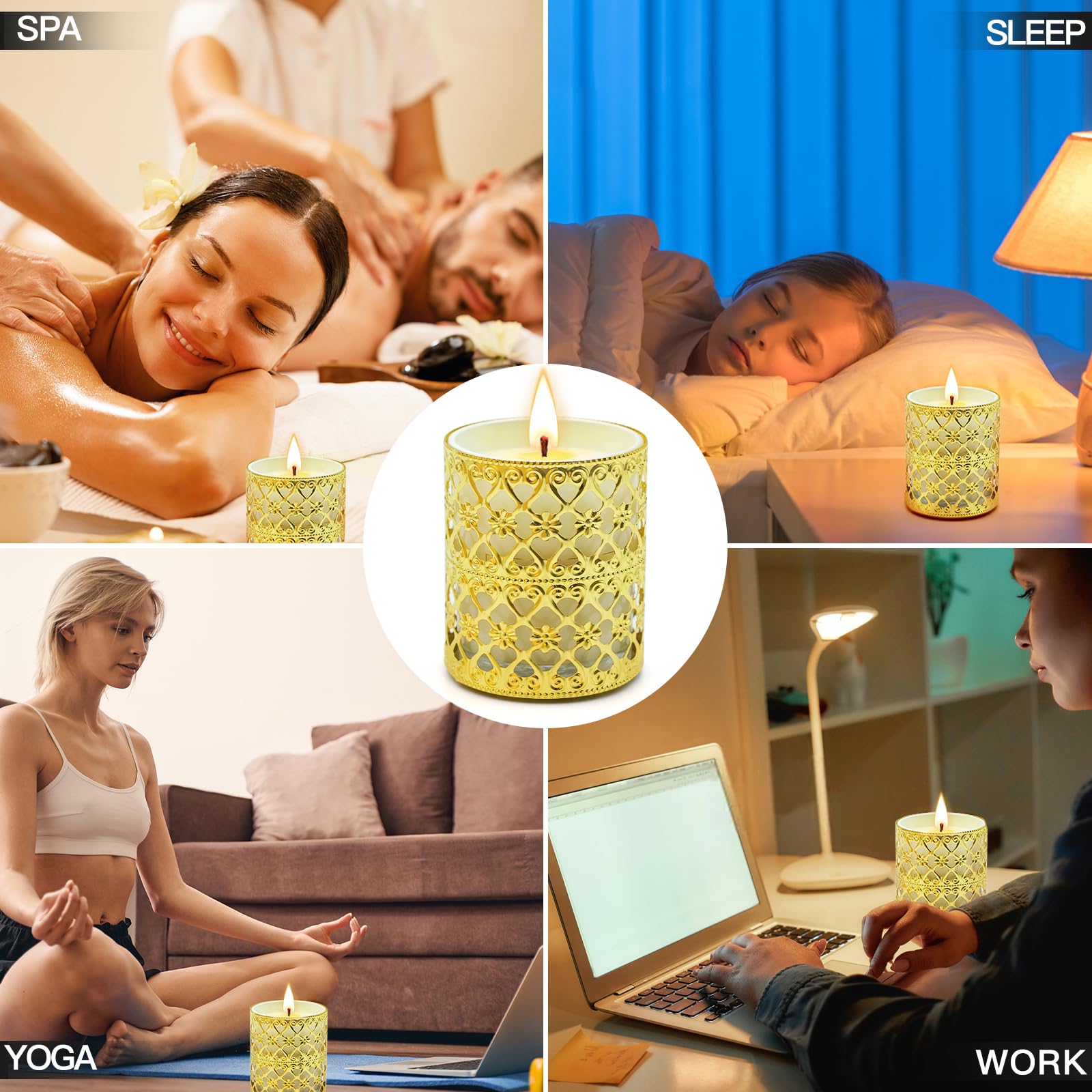 Home ambiance scene with lit candles
