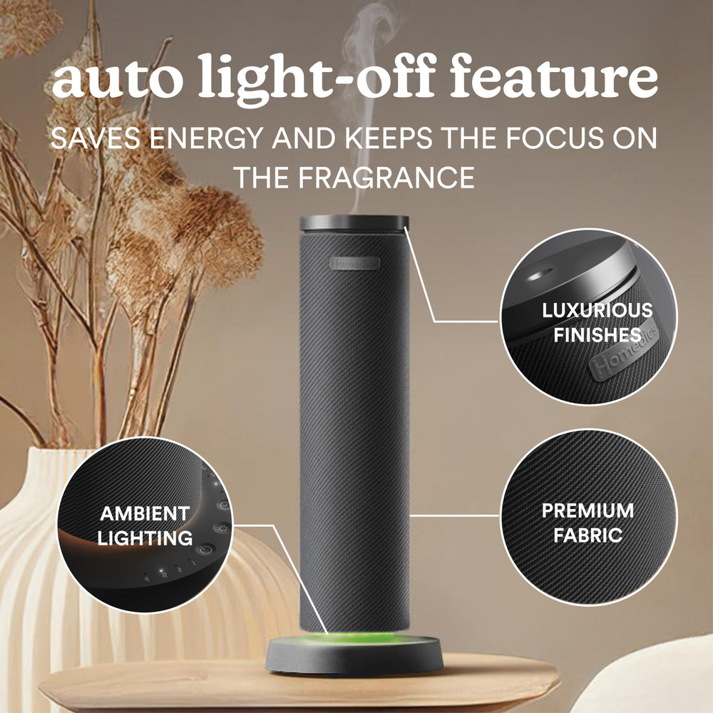 Display of the 3 mist intensity levels on the SereneScent diffuser