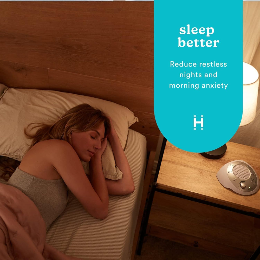 Homedics SoundSleep six-relaxing-sounds showcase supports different sleep environments.