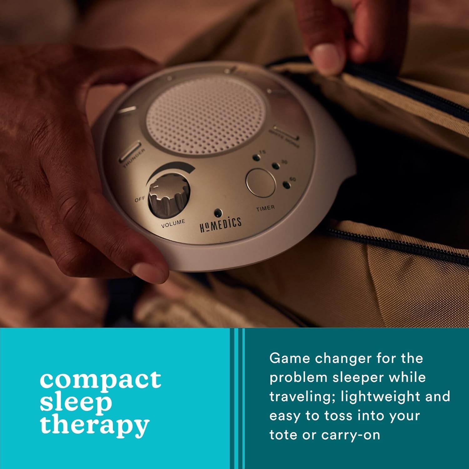 Homedics SoundSleep wall outlet adapter included for easy setup.
