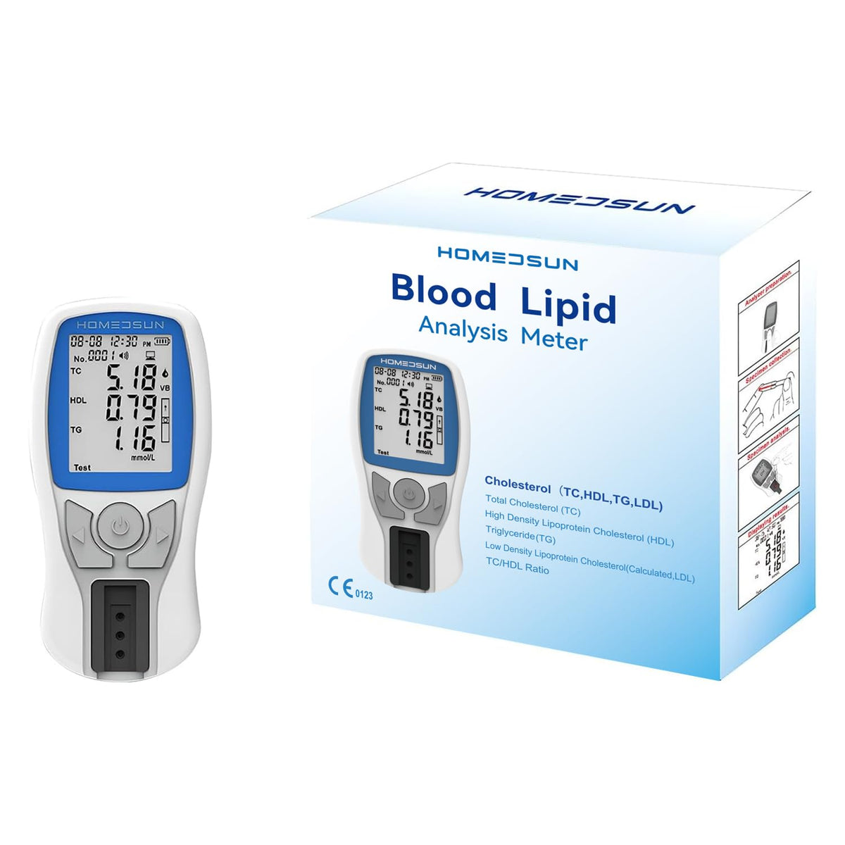 HOMEDSUN HSLPM-102 portable cholesterol testing device