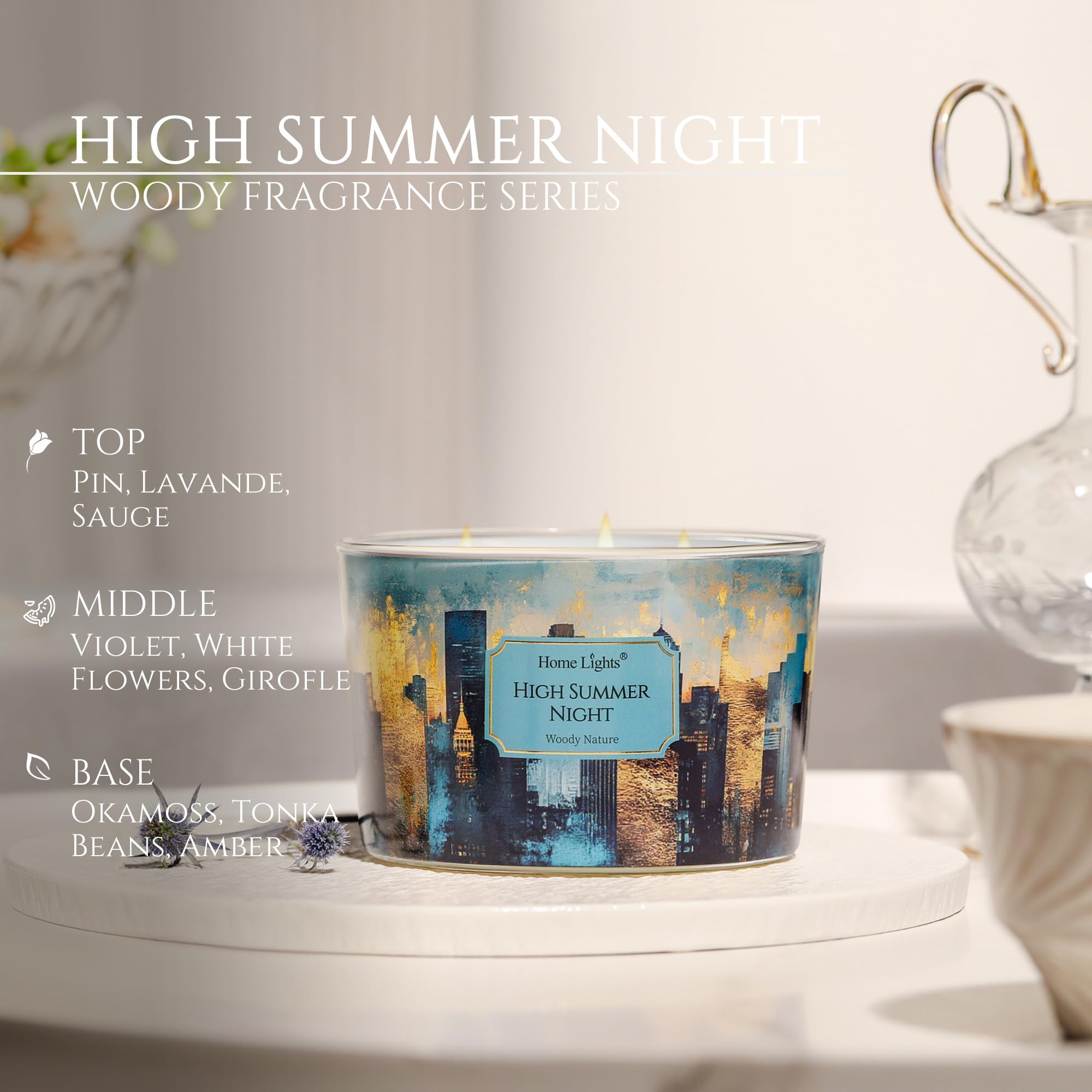 Label detail on HomeLights 18oz soy candle