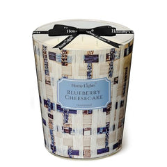 Blueberry Cheesecake scented candle in a 34oz blue 3-wick jar