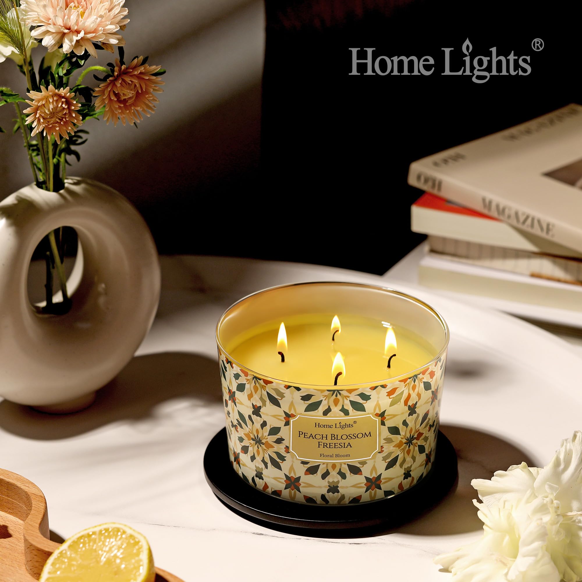 4-wick burn test showing even burn and dense fragrance diffusion