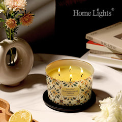 4-wick burn test showing even burn and dense fragrance diffusion