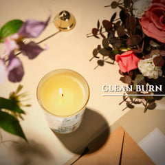 Ambient industrial chic room with candle glow