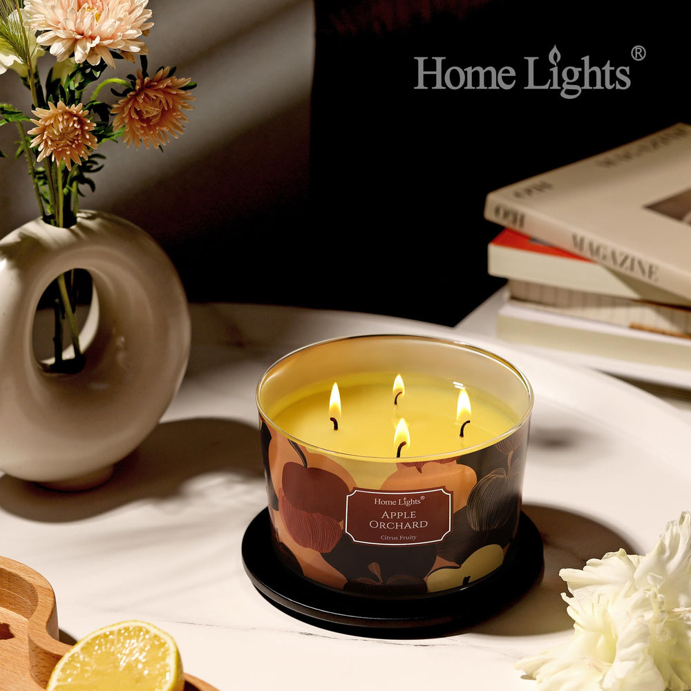 Candle lit to show fragrance throw in a living room