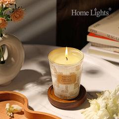 Living room ambiance with HomeLights candle