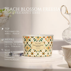 Eco-friendly soy wax candle by HomeLights Peach Blossom Freesia