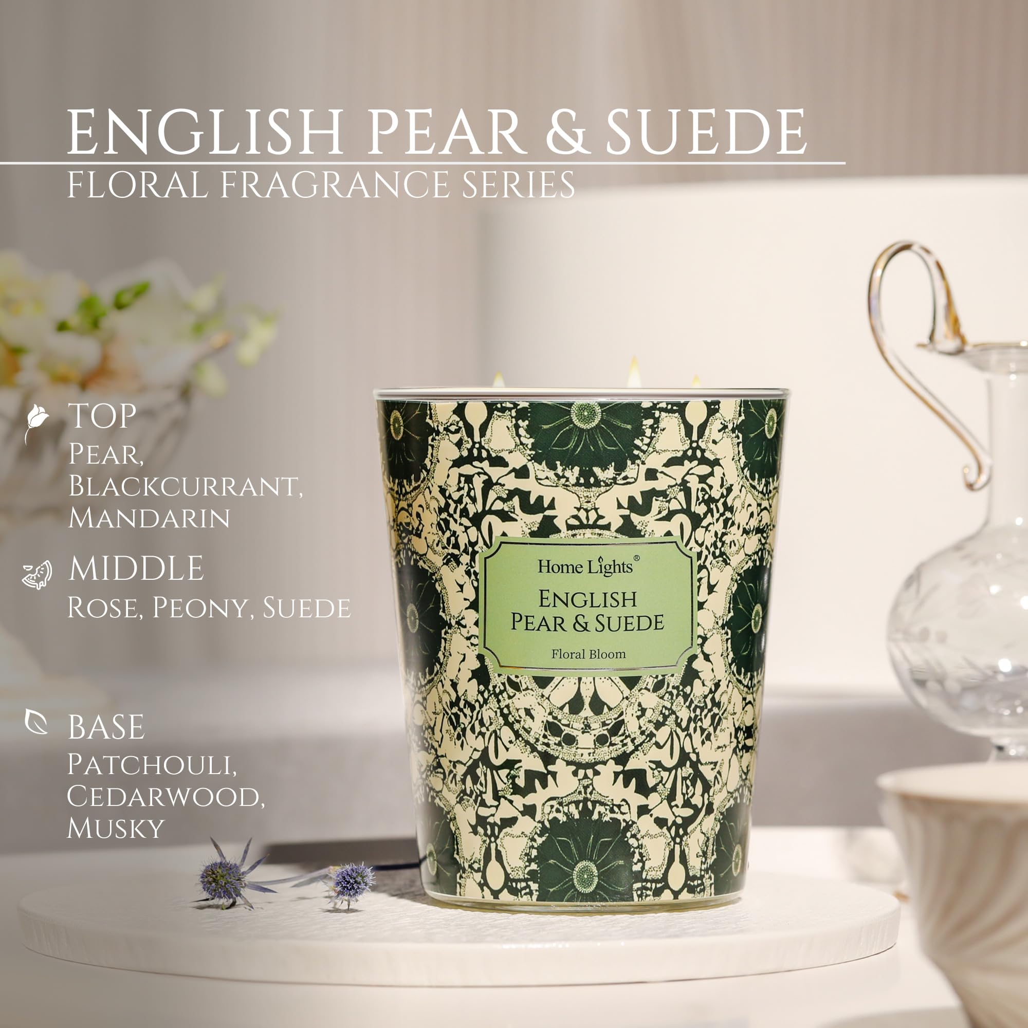 Eco-friendly soy wax candle by HomeLights with natural textures