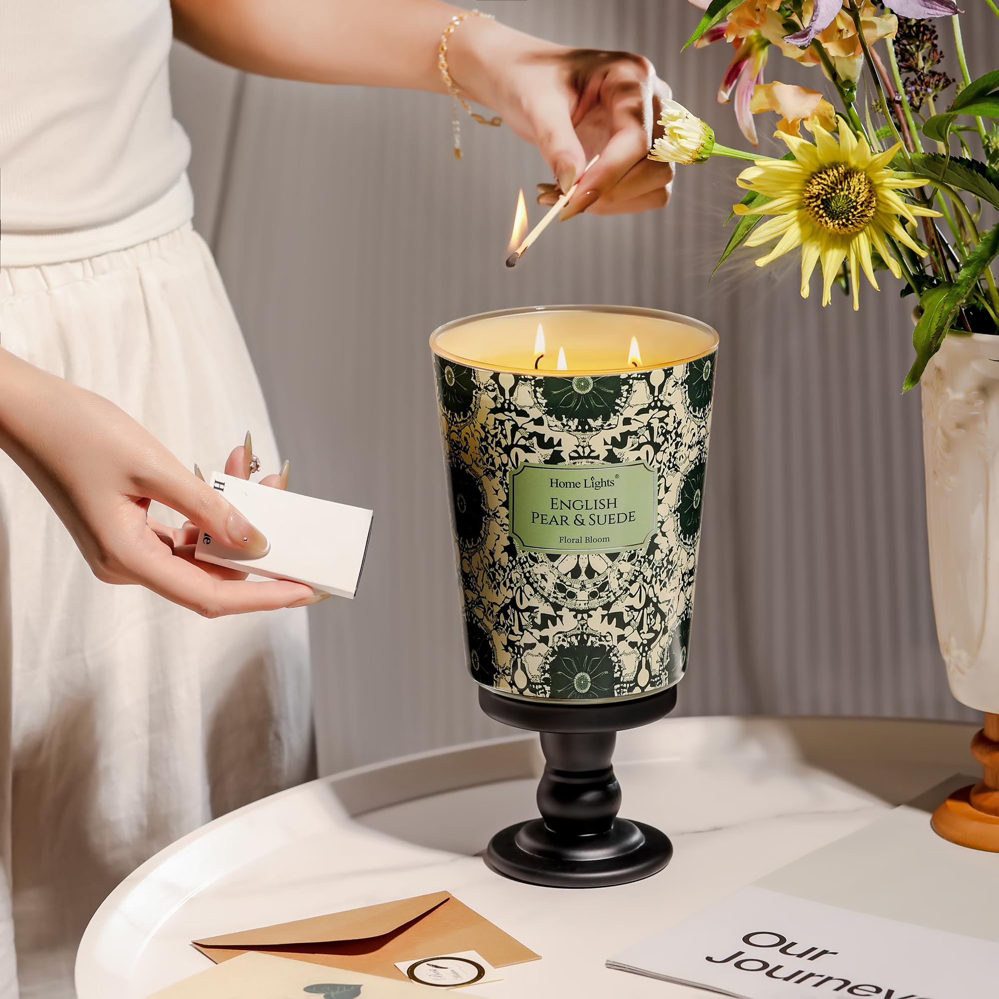 Gift-ready HomeLights candle packaging
