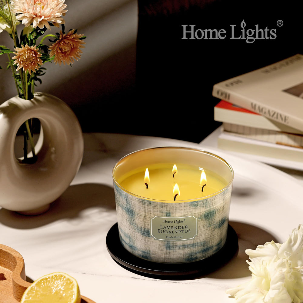 Gift-ready packaging of the Lavender Eucalyptus candle
