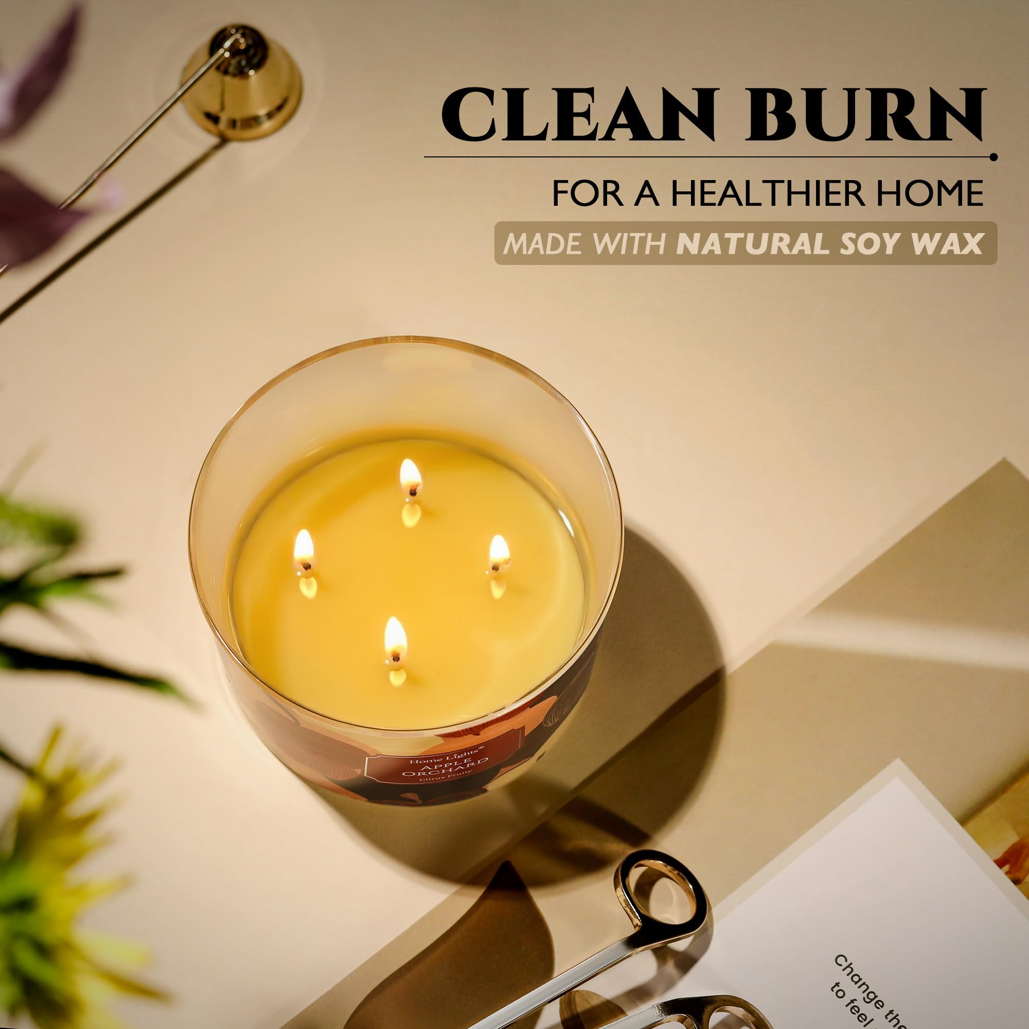 Home Lights lead-free wicks ensure steady, clean fragrance throw