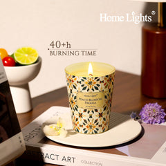 6.7oz Peach Blossom Freesia candle in jar - side view