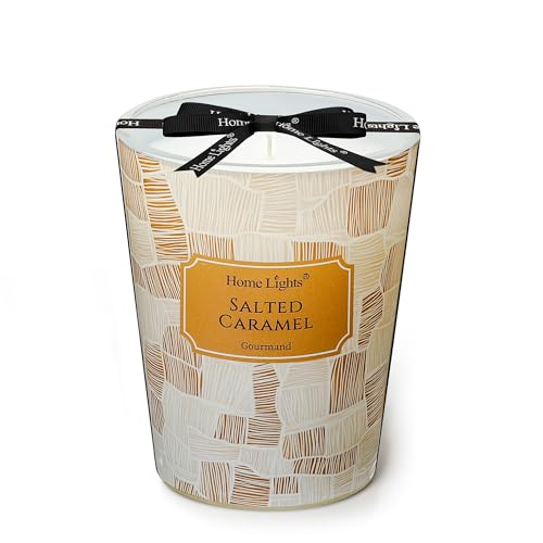 HomeLights Salted Caramel Soy Wax Candle in 6.7oz jar with 1-wick