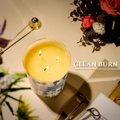 Eco-friendly soy wax blend candle with clean burn