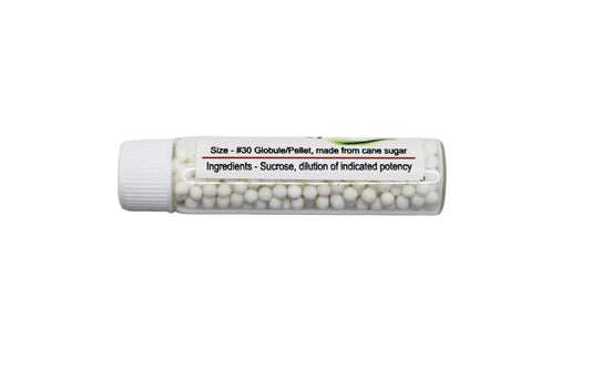 Close-up of sugar globules used in homeopathic pellets