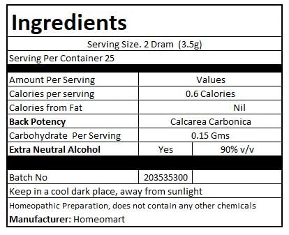 Pack of 3 vials with over 220 Calcarea Carbonica pellets per vial