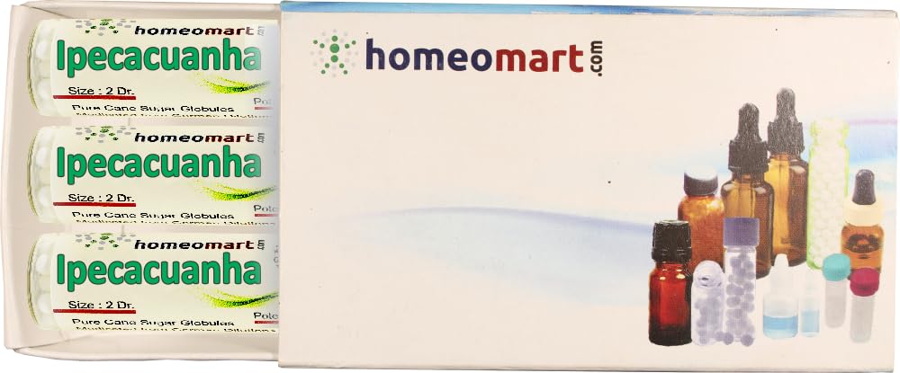 Ipecacuanha homeopathy pellets 6C potency pack of 3