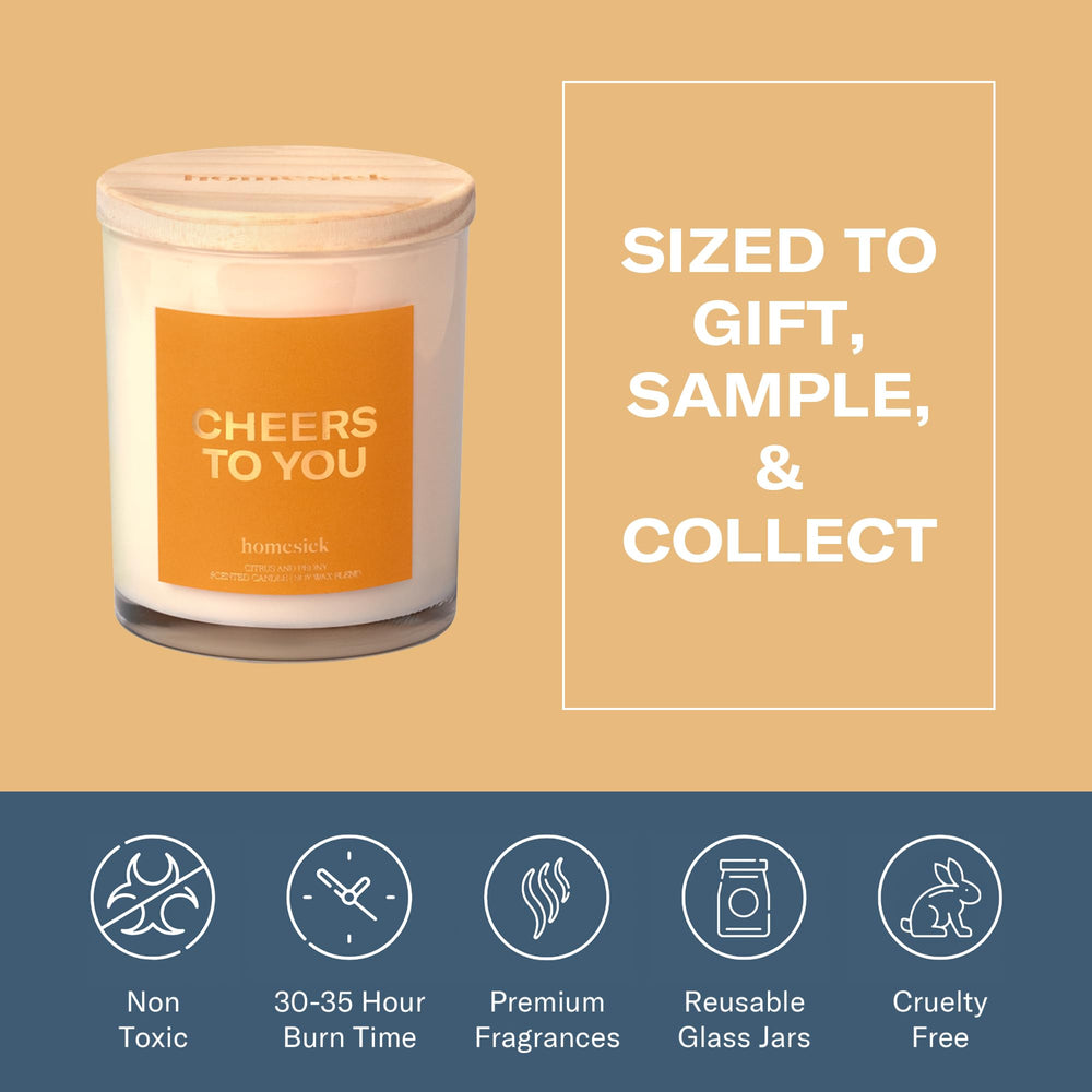 Packaging and gift-ready box for Cheers To You candle