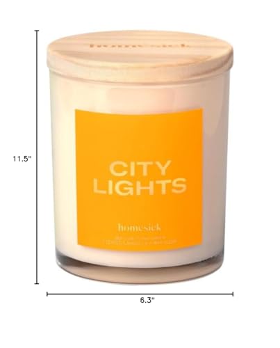 Homesick City Lights candle in a cozy room setting