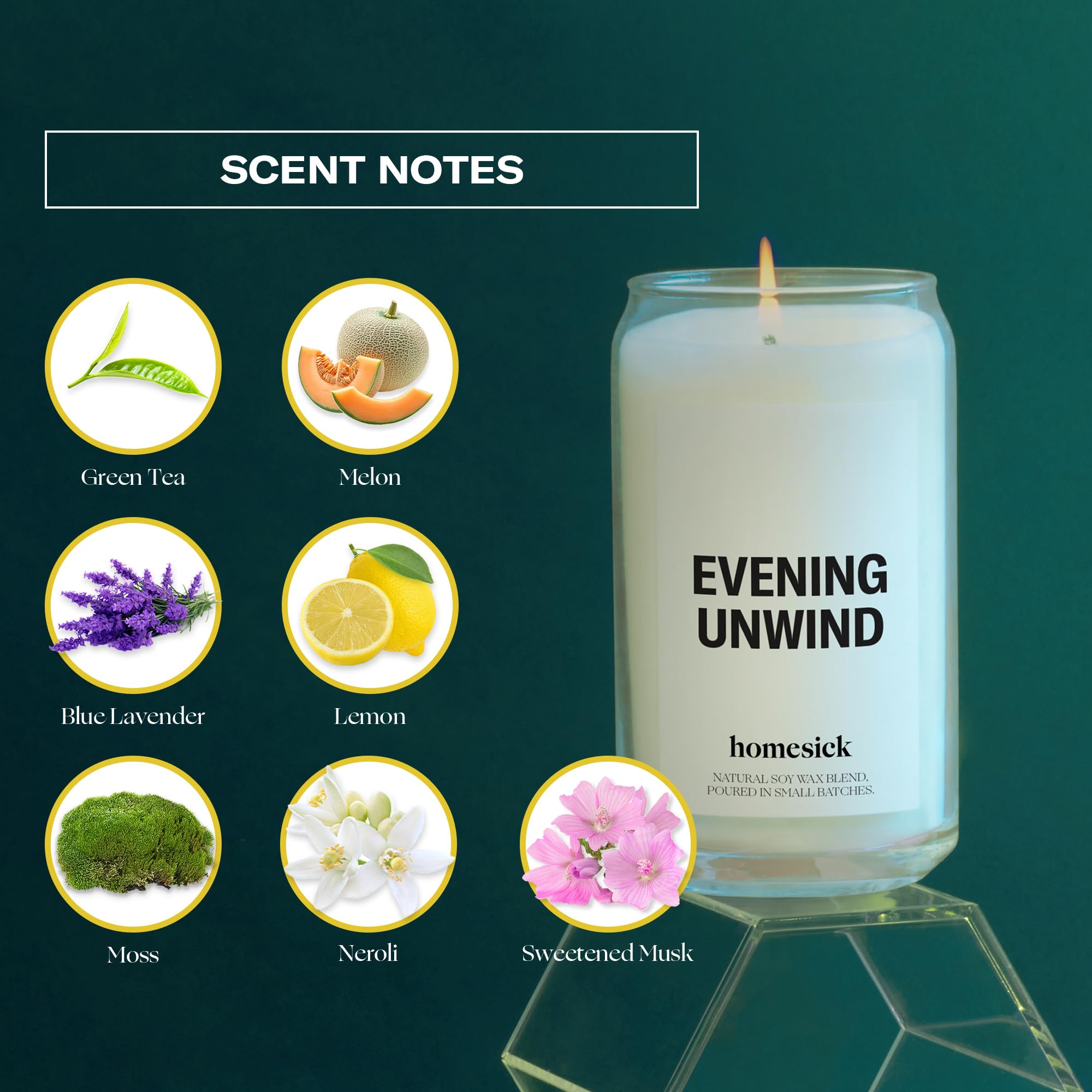 Candle poured in small batches with natural soy wax