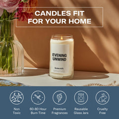 Cozy home scene featuring Homesick Evening Unwind candle