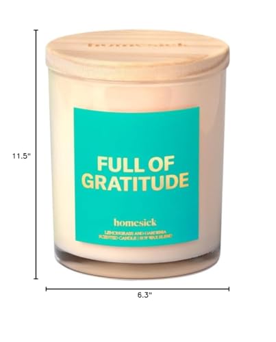 Gift-ready Homesick Full of Gratitude Starter Candle packaging with ribbon