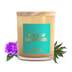 Front view of Homesick Full of Gratitude Starter Candle in a 7.5 oz jar