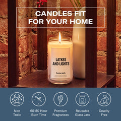 Gift-ready Homesick Lake Living candle on a wooden surface