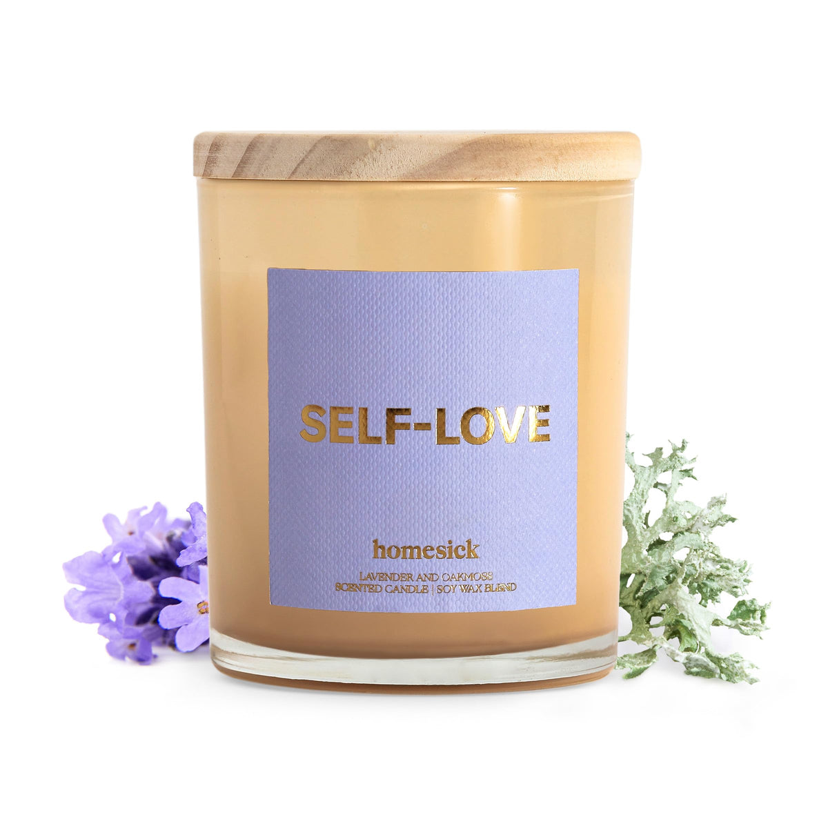 Front view of Homesick Self Love Starter Candle 7.5 oz jar