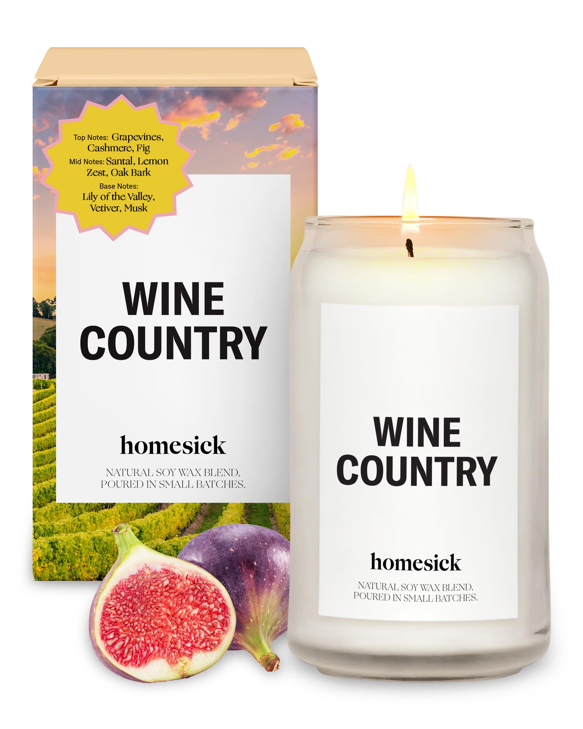 Homesick Wine Country candle 13.75 oz jar label