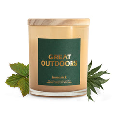 Homesick Great Outdoors 7.5 oz candle in glass jar with label