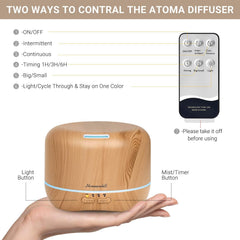 Bedroom setup with Homeweeks diffuser on nightstand