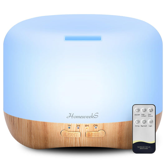 Homeweeks 300ml essential oil diffuser shown from the front