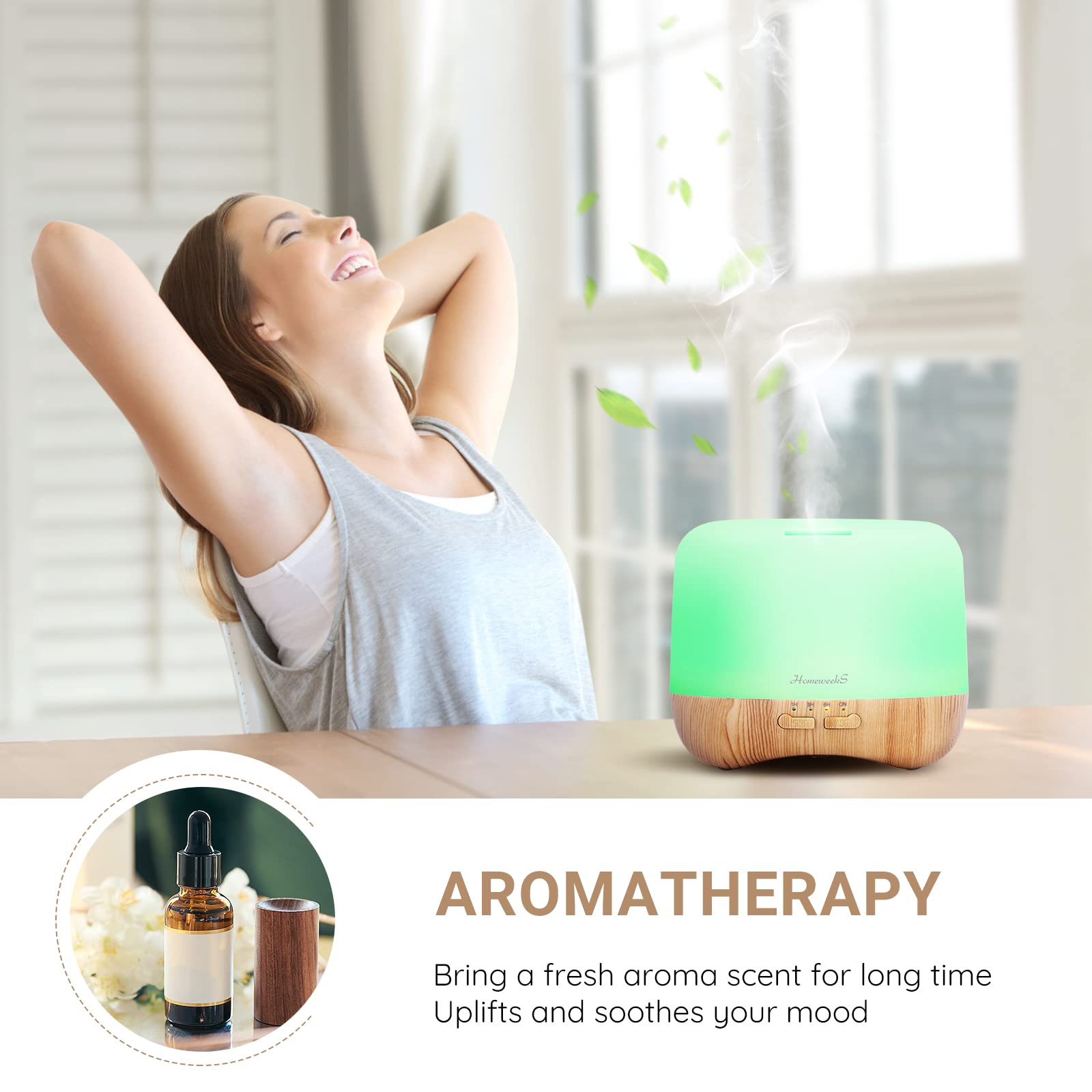 Living room setup featuring quiet ultrasonic diffuser