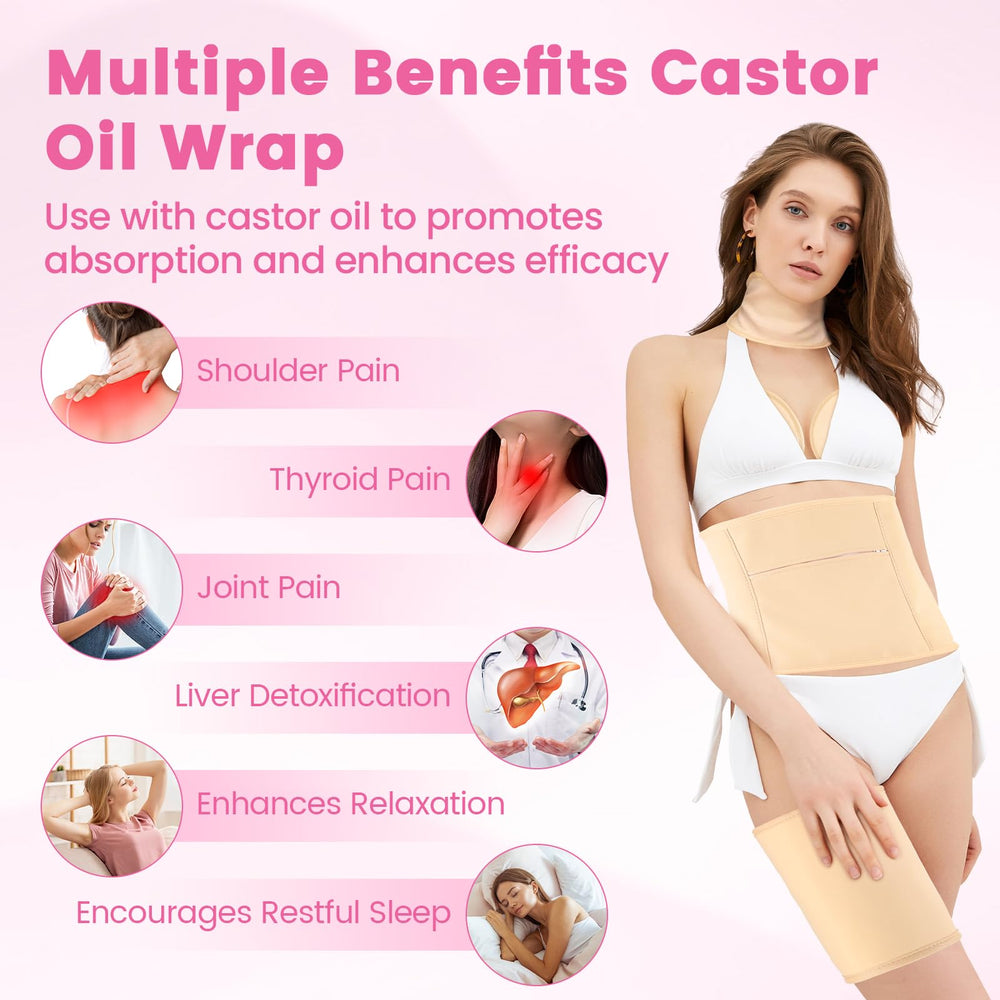 HOMHOW Castor Oil Pack Wrap for Legs or Arms