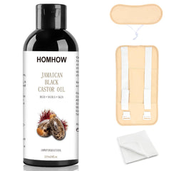 HOMHOW castor oil pack wrap on neck with adjustable Velcro