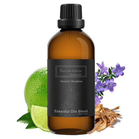 Homnas Serenity Meadows bottle pour for refreshing home fragrance.