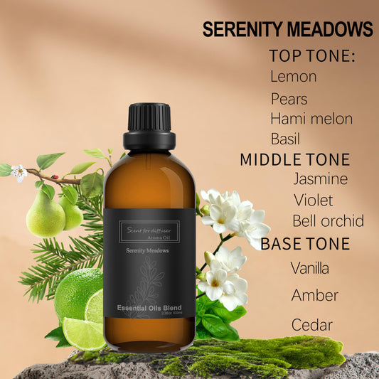 Homnas Serenity Meadows diffuser in use creates hotel-inspired calm ambiance at home.