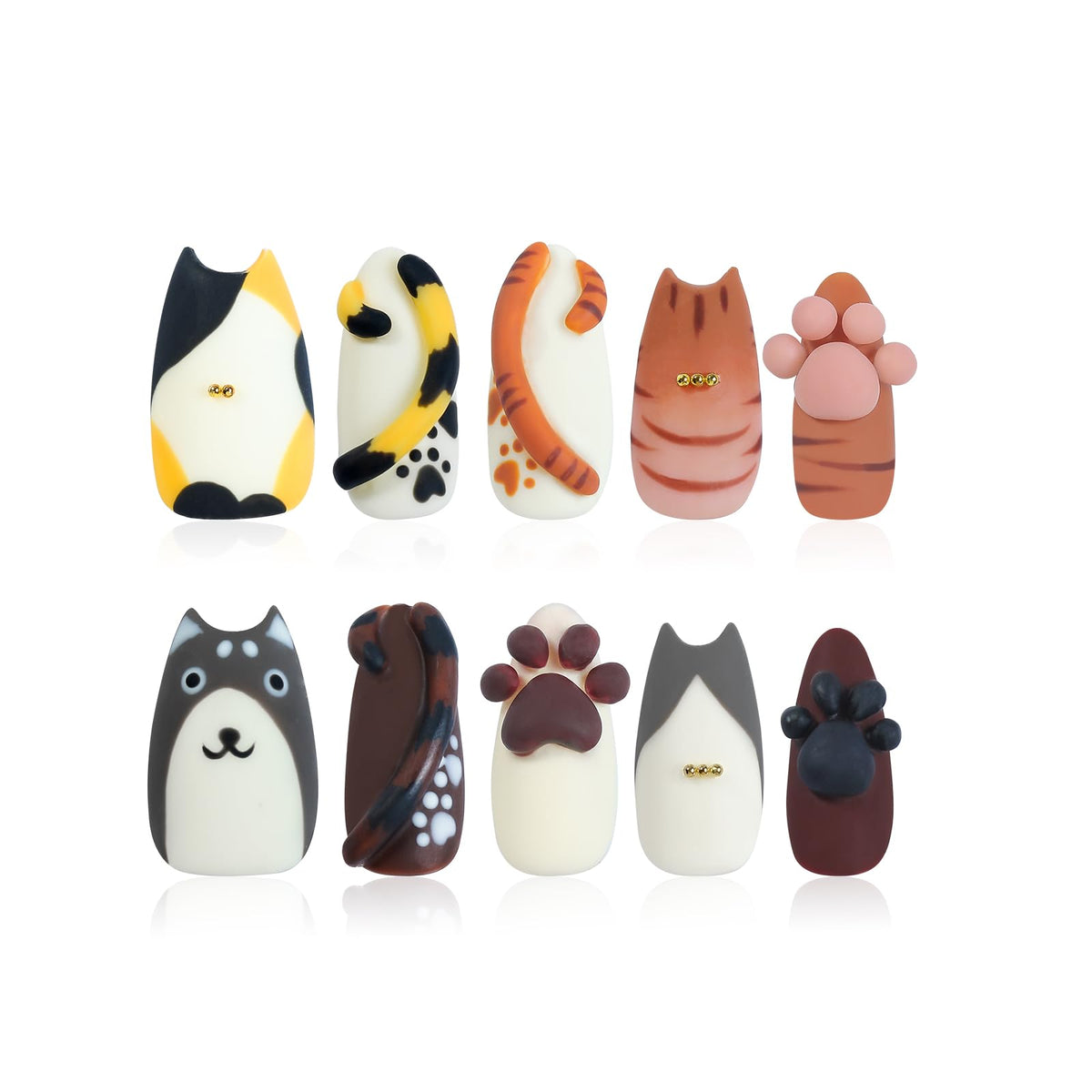 Homsera handmade almond nails with chic design for at-home manicures.