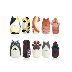 Homsera handmade almond nails with chic design for at-home manicures.