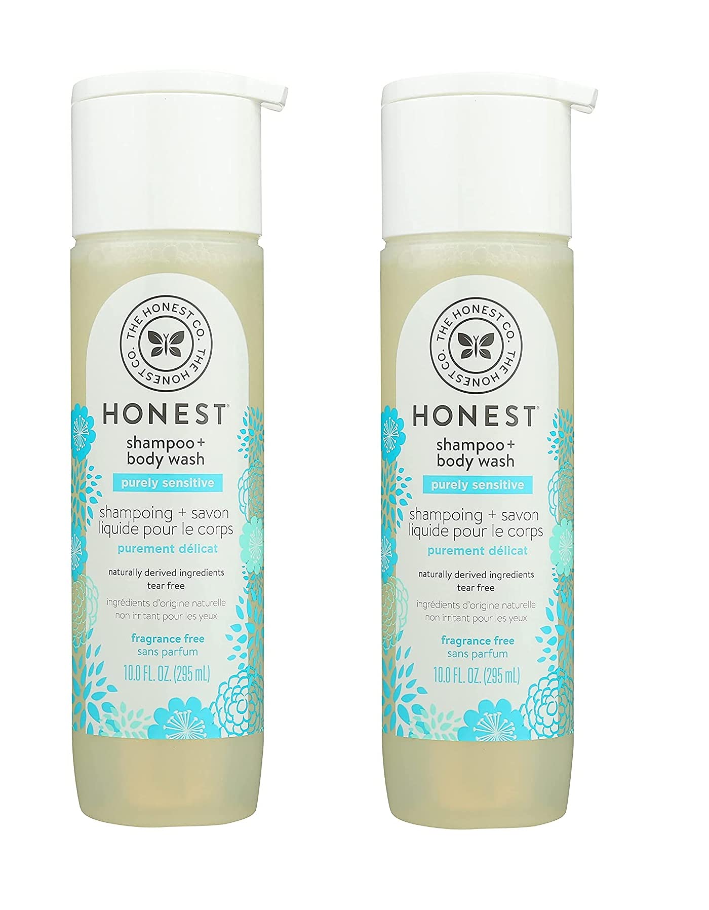 HONEST Purely Simple Fragrance-Free Shampoo + Body Wash Unscented 10 Fl Oz (Pack of 2)